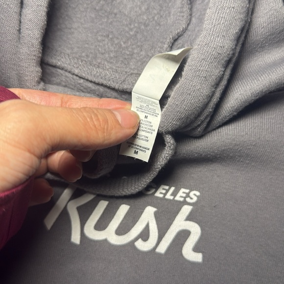 “Smoking Chills” Cropped Hoodie (Gray) - Picture 3 of 4